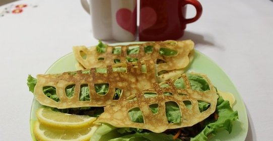 Ажурные блинчики с начинкой