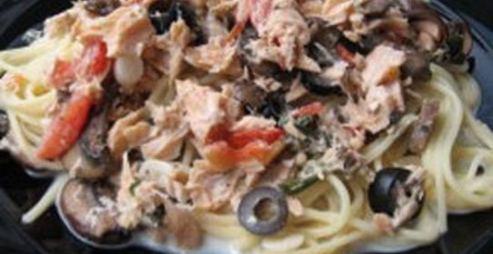 Спагетти с лососем