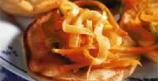 Блины с лентами из овощей