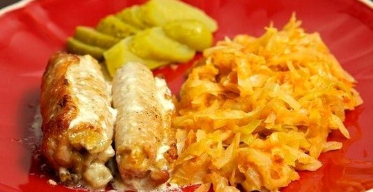 Рулеты из свинины с грибами