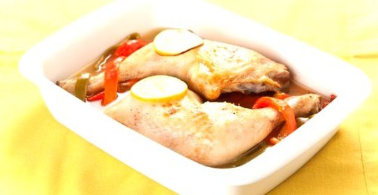 Курица с овощами в вине