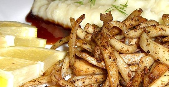 Кальмары с картофелем