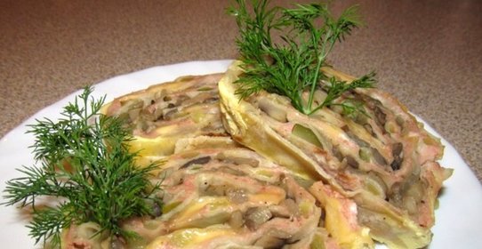 Запеченный рулет из лаваша