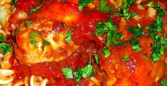 Макароны с курицей