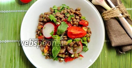 Чечевичный салат с редиской