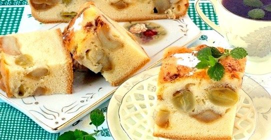 «Накрахмаленный» яблочно-виноградный пирог