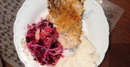 Куриное филе в панировке из чечевицы