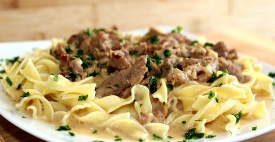 Бефстроганов с грибами