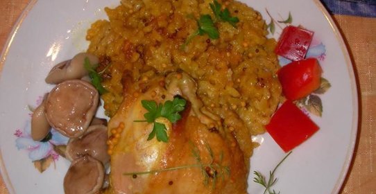 Курица в меде с рисом