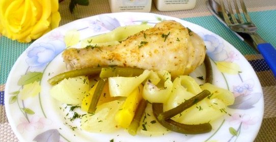 Курица с овощами на пару