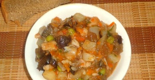 Рагу из рыбы и баклажанов