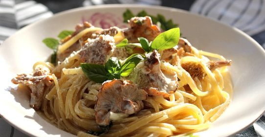 Баветте с лисичками