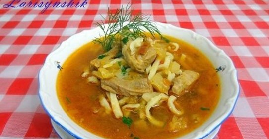 Лагман с домашней лапшой в мультиварке