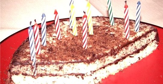 Торт с шоколадным и сметанным кремами