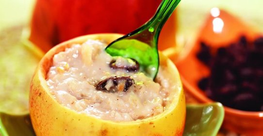 Овсянка с яблоками