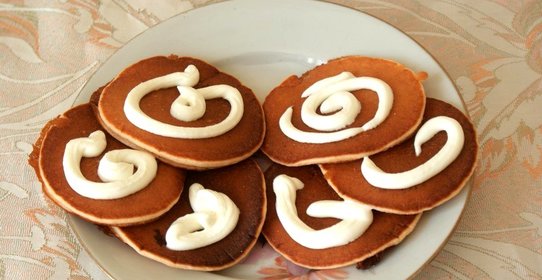 Панкейки с вишневым киселем