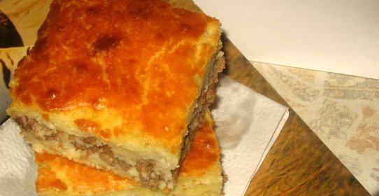 Пирог с фаршем на кефире