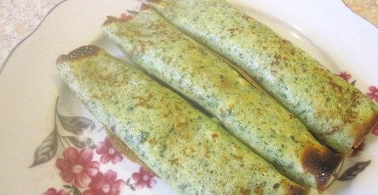 Блинчики, фаршированные ветчиной и сыром