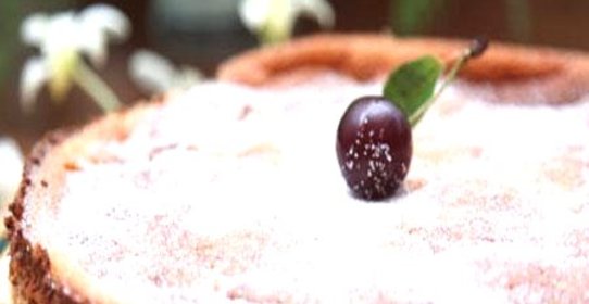 Творожный торт с вишней
