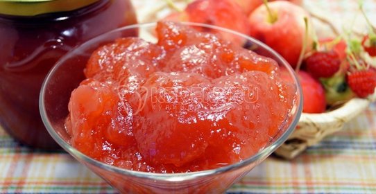 Яблочное повидло с малиной