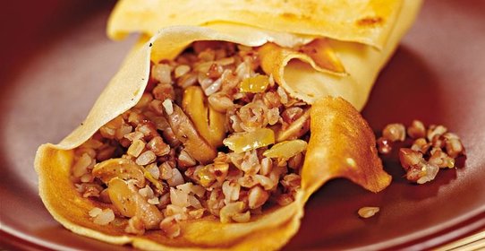 Постные блинчики с гречкой