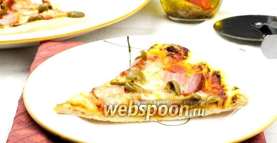 Пицца с моцареллой и оливками