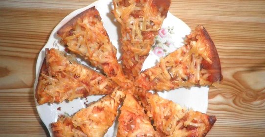 Пицца на дрожжевом тесте с вешенкой