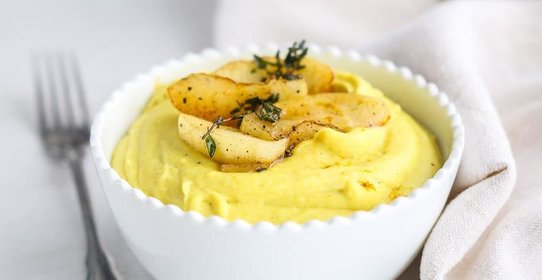 Картофельное пюре с яблоками и карри