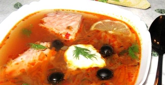 Солянка из семги