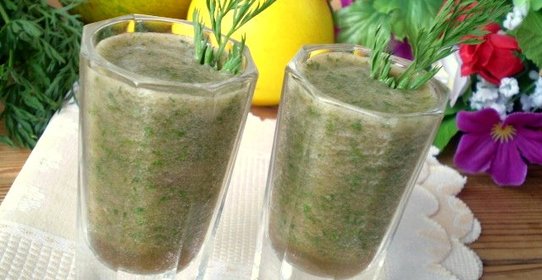 Зеленый коктейль с дыней