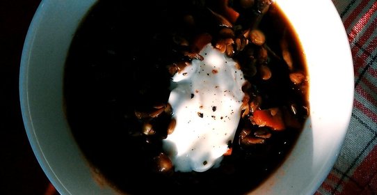 Чечевичная похлебка с грибами