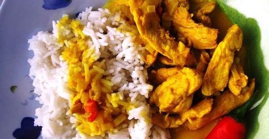 Курица карри с рисом