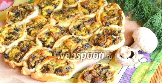 Пирог с грибами и сыром «Соты»