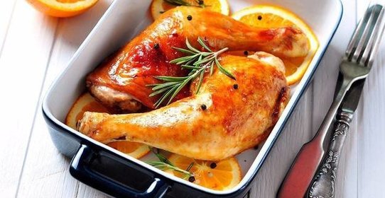 Курица в медово-горчичном соусе с апельсиновым соком