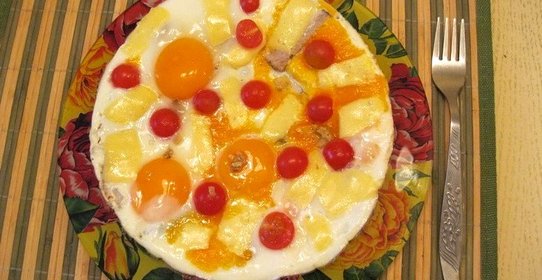 Яичница с мясом