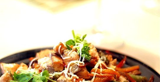 Феттучини с семгой