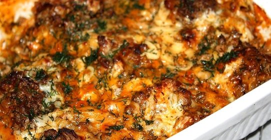 Фарш с грибами в духовке