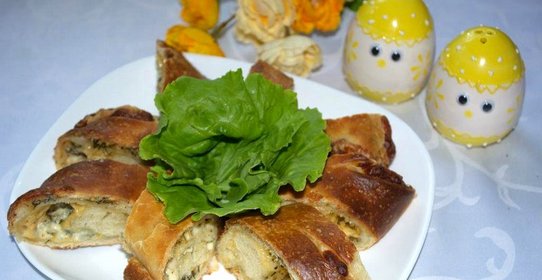 Багет с сыром и зеленью