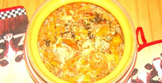 Гречка с мясом в горшочке