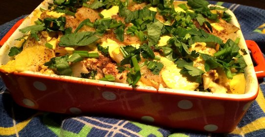 Картофель запеченный с адыгейским сыром «Алу гауранга»