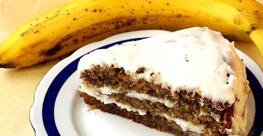 Банановый пирог в карамельной глазури