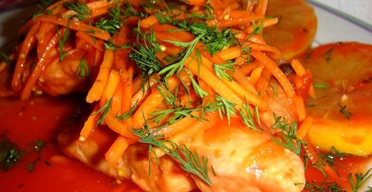 Рыба в маринаде с морковкой