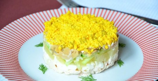 Фиеста Салат курица маринованные грибы