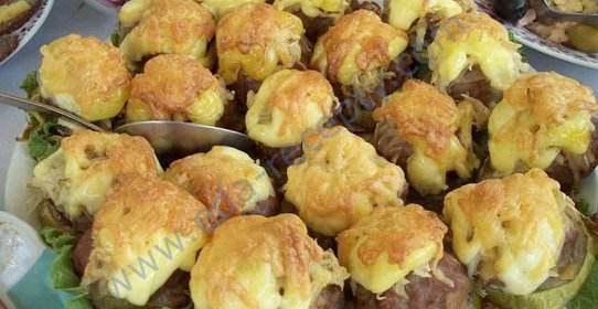 Стожки мясные под шубой в духовке