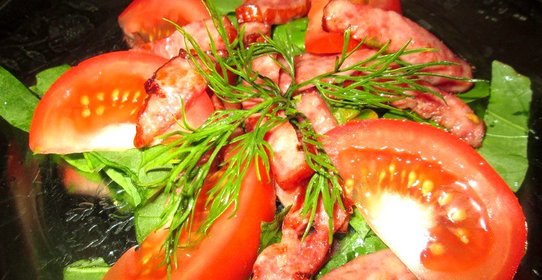 Салат с щавелем и ветчиной