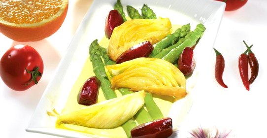 Спаржа со свеклой и фенхелем