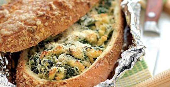 Хлебец с артишоками и шпинатом