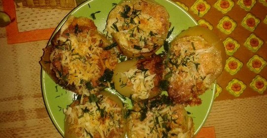 Яичница с помидорами в перце