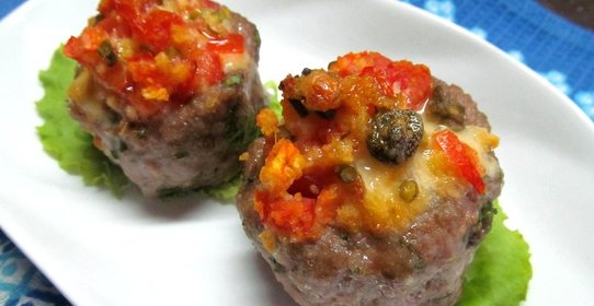 Гнезда из фарша с начинкой