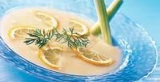 Крем-суп из лука-порея с морскими гребешками